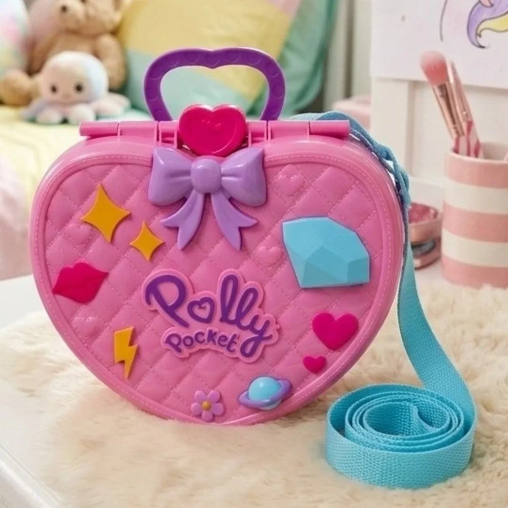 Polly Pocket Tiny is Mighty Theme Park Backpack Heart Playset Pink GKL60 Mattel